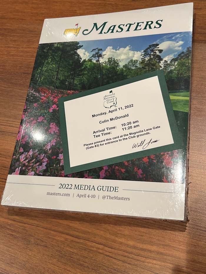 Augusta National, being Augusta National, delivered formal invitations for media playing the Monday rounds.